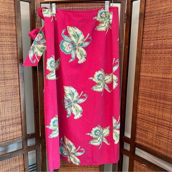 NWT Faherty Floral Wrap Skirt Orchid Blossom Pacifica Tropical Print Size XS - Picture 7 of 10